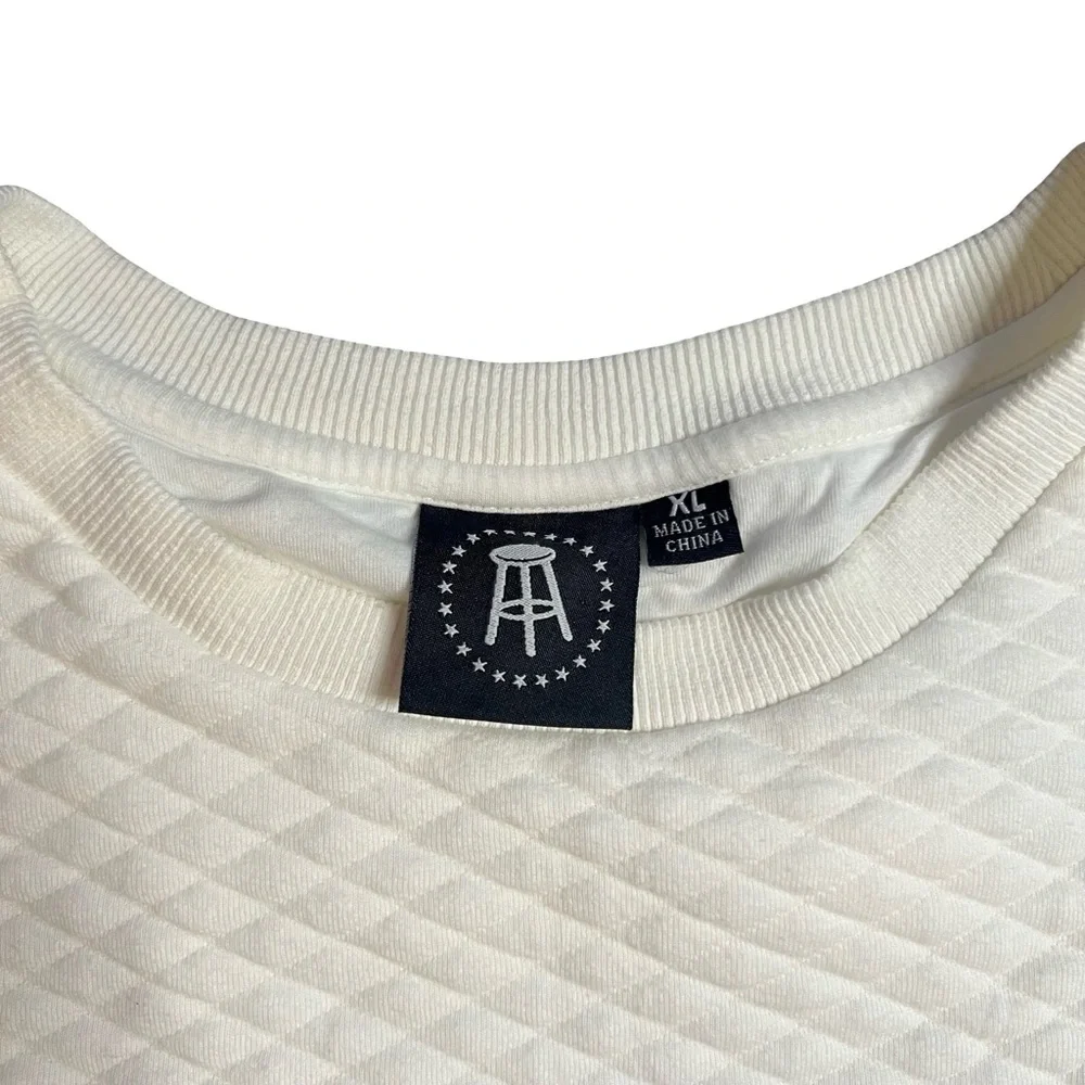 Barstool Sports Cream Quilted Crewneck Pullover Sweater XL - Picture 4 of 4